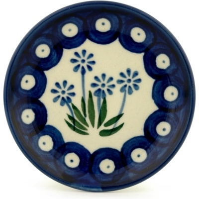 Polish Pottery Mini Plate, Coaster plate Springing Calendulas