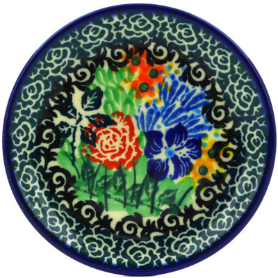 Polish Pottery Mini Plate, Coaster plate Springtime Delight UNIKAT
