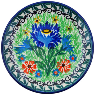 Polish Pottery Mini Plate, Coaster plate Sprouting Cupids UNIKAT