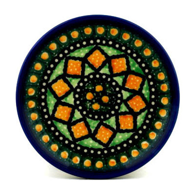 Polish Pottery Mini Plate, Coaster plate Stained Glass Window UNIKAT
