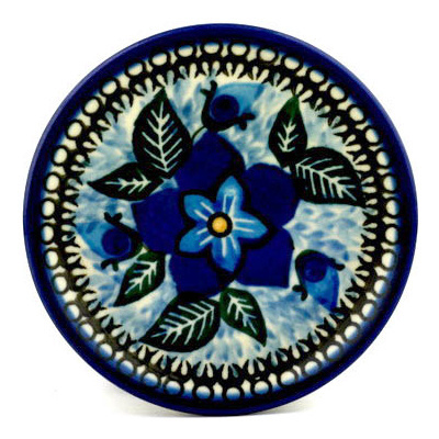 Polish Pottery Mini Plate, Coaster plate Starflower Delight UNIKAT