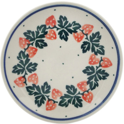 Polish Pottery Mini Plate, Coaster plate Strawberry Delight