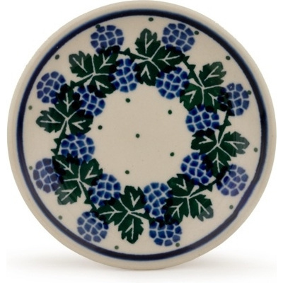 Polish Pottery Mini Plate, Coaster plate Summer Blackberries