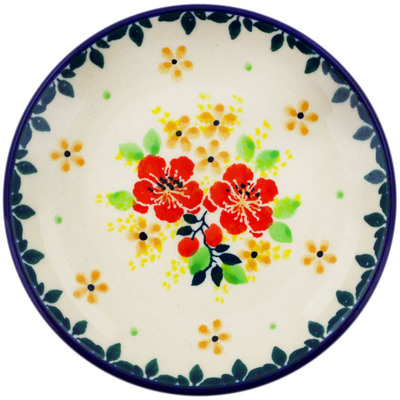 Polish Pottery Mini Plate, Coaster plate Summer Blossoms