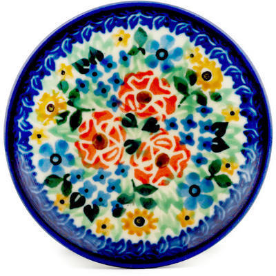 Polish Pottery Mini Plate, Coaster plate Summer Fields UNIKAT