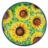 Polish Pottery Mini Plate, Coaster plate Sunflower Bliss UNIKAT
