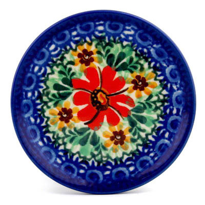 Polish Pottery Mini Plate, Coaster plate Sunflower Festival UNIKAT