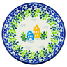 Polish Pottery Mini Plate, Coaster plate Sweet Little Village UNIKAT