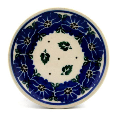 Polish Pottery Mini Plate, Coaster plate Swirling Leaves