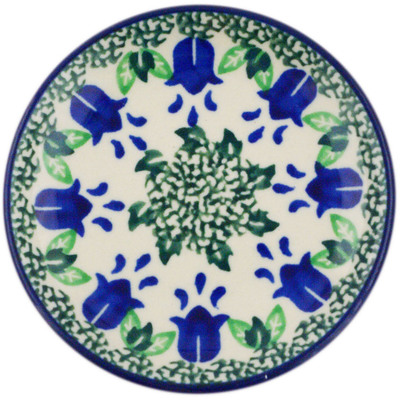 Polish Pottery Mini Plate, Coaster plate Texas Bluebell