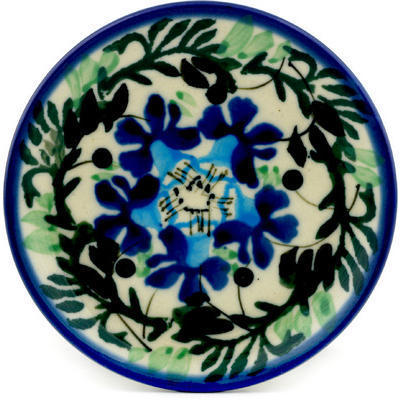 Polish Pottery Mini Plate, Coaster plate Texas Daffodil UNIKAT