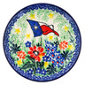 Polish Pottery Mini Plate, Coaster plate Texas Flag UNIKAT