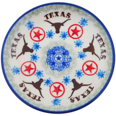 Polish Pottery Mini Plate, Coaster plate Texas State