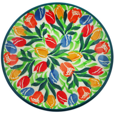 Polish Pottery Mini Plate, Coaster plate Tulip Cascade UNIKAT