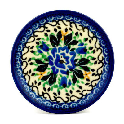 Polish Pottery Mini Plate, Coaster plate Tulip Rose UNIKAT