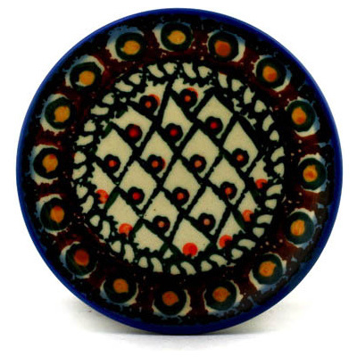 Polish Pottery Mini Plate, Coaster plate Turkish Delight UNIKAT
