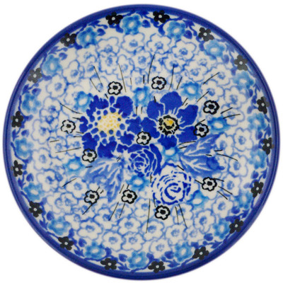 Polish Pottery Mini Plate, Coaster plate Ultramarine UNIKAT