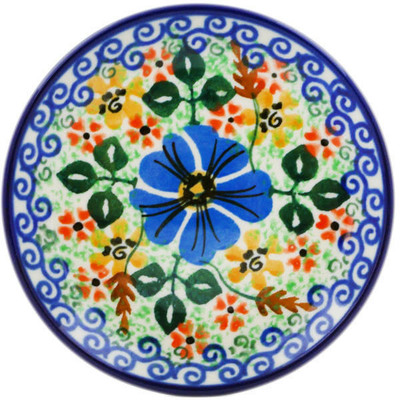Polish Pottery Mini Plate, Coaster plate Vibrant Spring UNIKAT