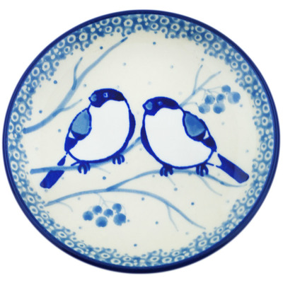 Polish Pottery Mini Plate, Coaster plate Waiting Birds UNIKAT