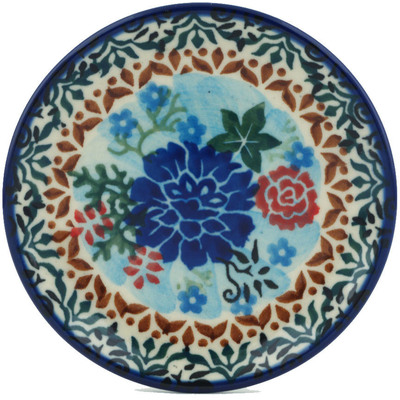 Polish Pottery Mini Plate, Coaster plate Water Blooms UNIKAT