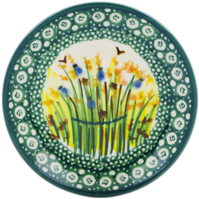 Polish Pottery Mini Plate, Coaster plate Wetland Reeds UNIKAT