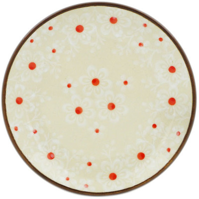 Polish Pottery Mini Plate, Coaster plate White Blossoms