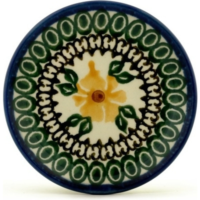 Polish Pottery Mini Plate, Coaster plate Yellow Morning Glory