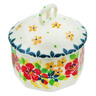 Polish Pottery Mini Pretzel Jar 3&quot; Aloha