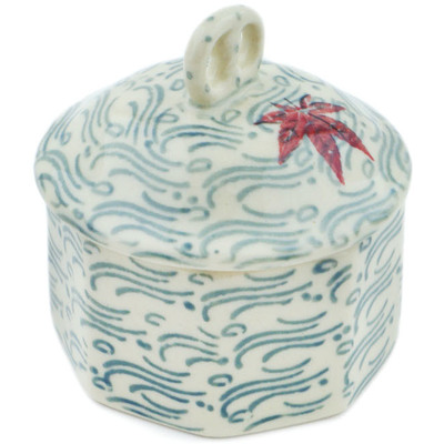 Polish Pottery Mini Pretzel Jar 3&quot; Autumn Breeze