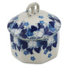 Polish Pottery Mini Pretzel Jar 3&quot; Blue Spring