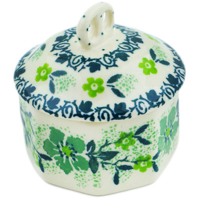 Polish Pottery Mini Pretzel Jar 3&quot; Envy