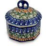 Polish Pottery Mini Pretzel Jar 3&quot; Grecian Sea