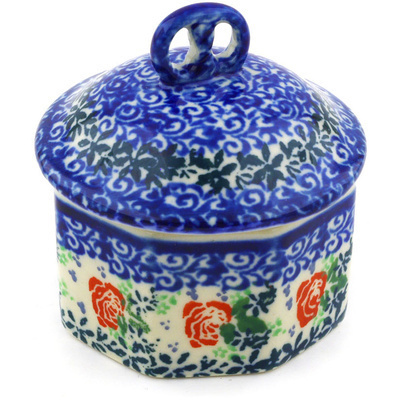 Polish Pottery Mini Pretzel Jar 3&quot;