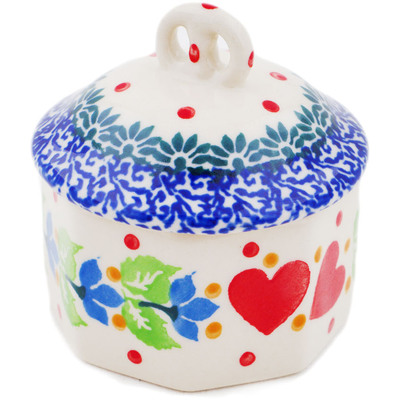 Polish Pottery Mini Pretzel Jar 3&quot;