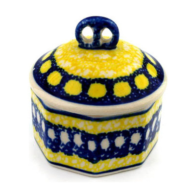 Polish Pottery Mini Pretzel Jar 3&quot;