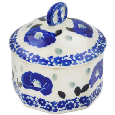 Polish Pottery Mini Pretzel Jar 3&quot; In The Rain