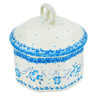 Polish Pottery Mini Pretzel Jar 3&quot; Joyful Doves