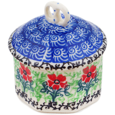 Polish Pottery Mini Pretzel Jar 3&quot; Maraschino