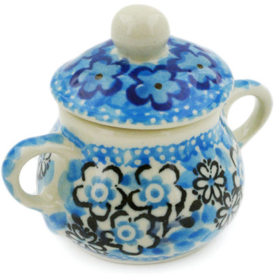 Polish Pottery Mini Sugar Bowl 2&quot; Out Of Blue UNIKAT