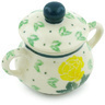Polish Pottery Mini Sugar Bowl 2&quot; Yellow Rose
