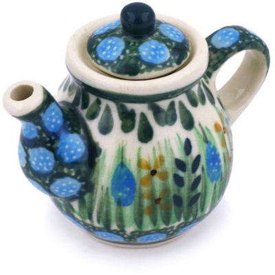 Polish Pottery Mini Tea Pot 2&quot; Prairie Land UNIKAT