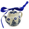 Polish Pottery Mini Tea Pot 4&quot; Falling Snowflakes