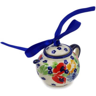 Polish Pottery Mini Tea Pot 4&quot; Flower Garden UNIKAT