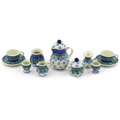 Polish Pottery Mini Tea Set 3&quot;