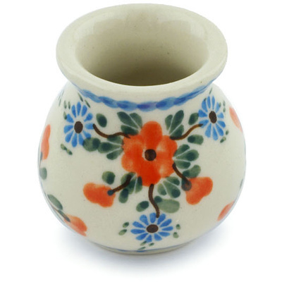 Polish Pottery Mini Vase 2&quot; Cherry Blossoms