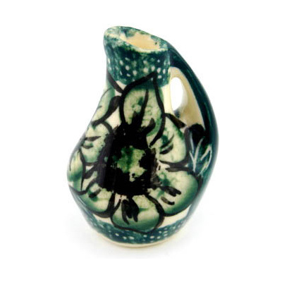 Polish Pottery Mini Vase 2&quot; Gratuitous Greens UNIKAT