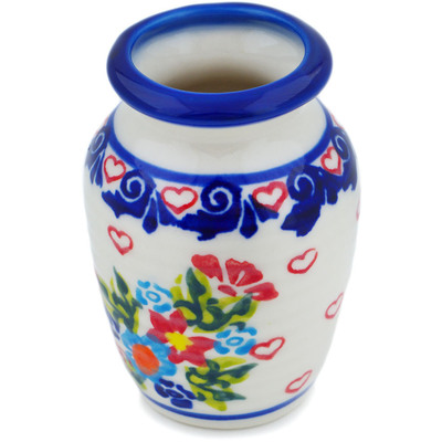 Polish Pottery Mini Vase 3&quot; Blooming Affection UNIKAT