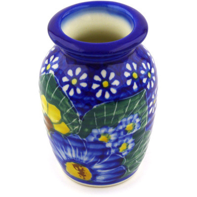 Polish Pottery Mini Vase 3&quot; Floral Fruit Basket UNIKAT