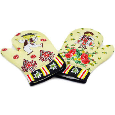 Textile Mittens for Oven Folk Couple
