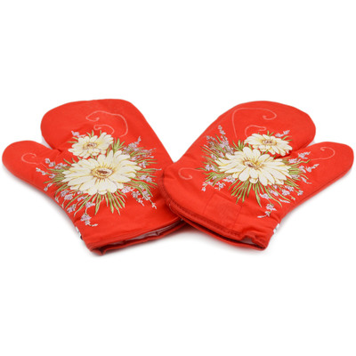 Textile Mittens for Oven Red